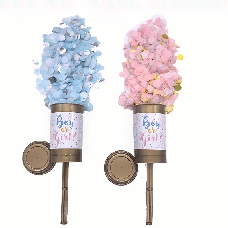 Ручной фейерверк Push Pop Poppers мальчик или девочка пол Reveal конфетти Cannon для детской вечеринки Dec