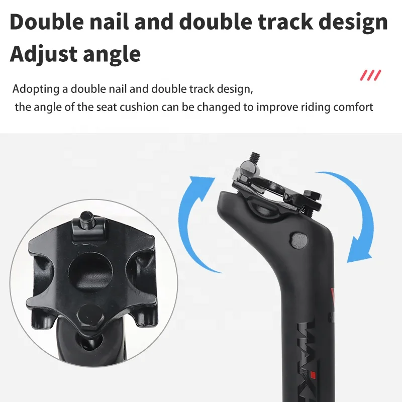 Bicycle T800 Carbon Seatpost 27.2/31.6mm 350mm Bike Seat Post Aluminum Alloy Cycle Seat Post for Wake Mtb Bike