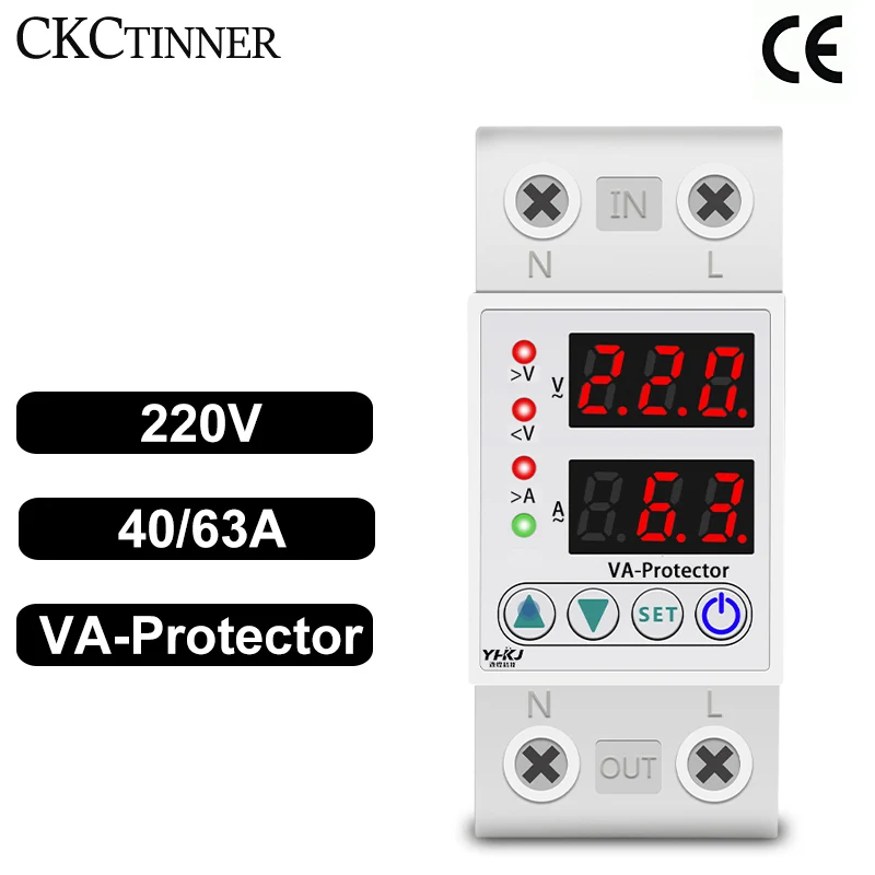 Double flash self resetting over-voltage and unde-rvoltage protector Switching adjustable voltage protector YHLD-63S