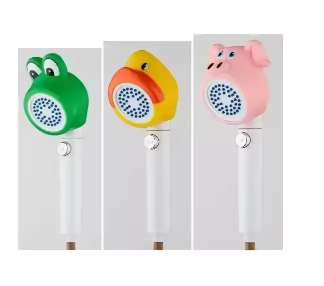 Baby Cartoon ABS shower bathroom filter one button water stop handheld shower