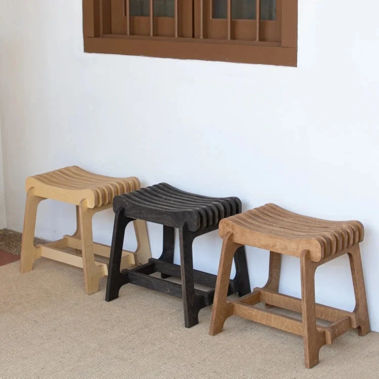 Customization birch plywood stool 45*40*42 cm wood seat
