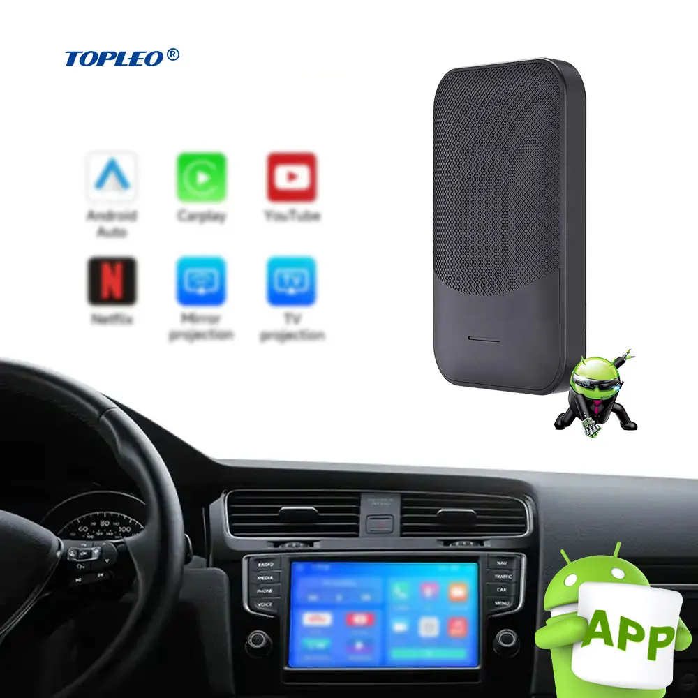 Topleo Adapter universal magic carplay ai box Intelligent Voice Assistant Portable android auto carplay wireless adapter