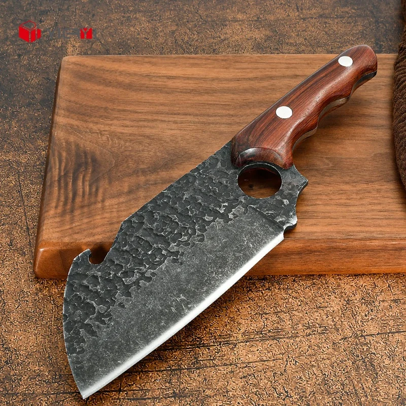 Yieryi Professional Stainless Steel Handmade Forged Kitchen Cleaver Butcher Knives Serbian Meat Metal Chef Knife