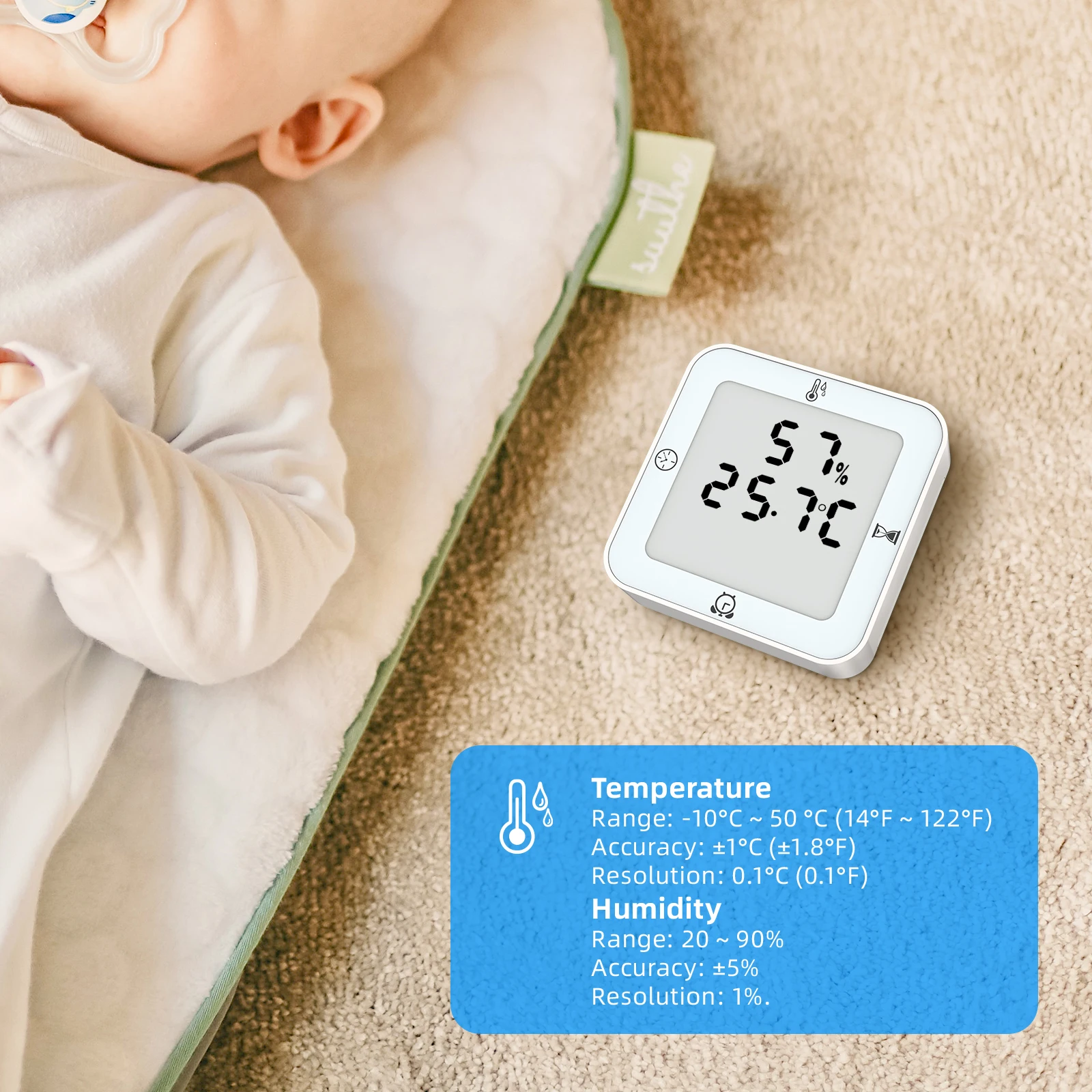 2023 new product Digital Multifunction smart Alarm Clock Time Display desk clock with temperature display Indoor Thermometer