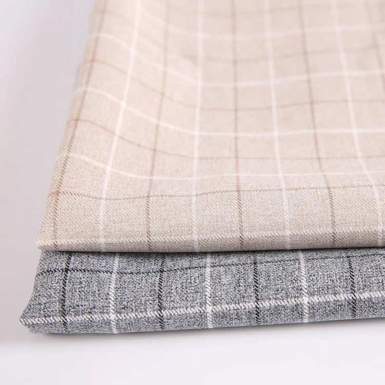optional yarn dyed check fabrics 100% polyester woven plaid suiting fabric for uniform skirt