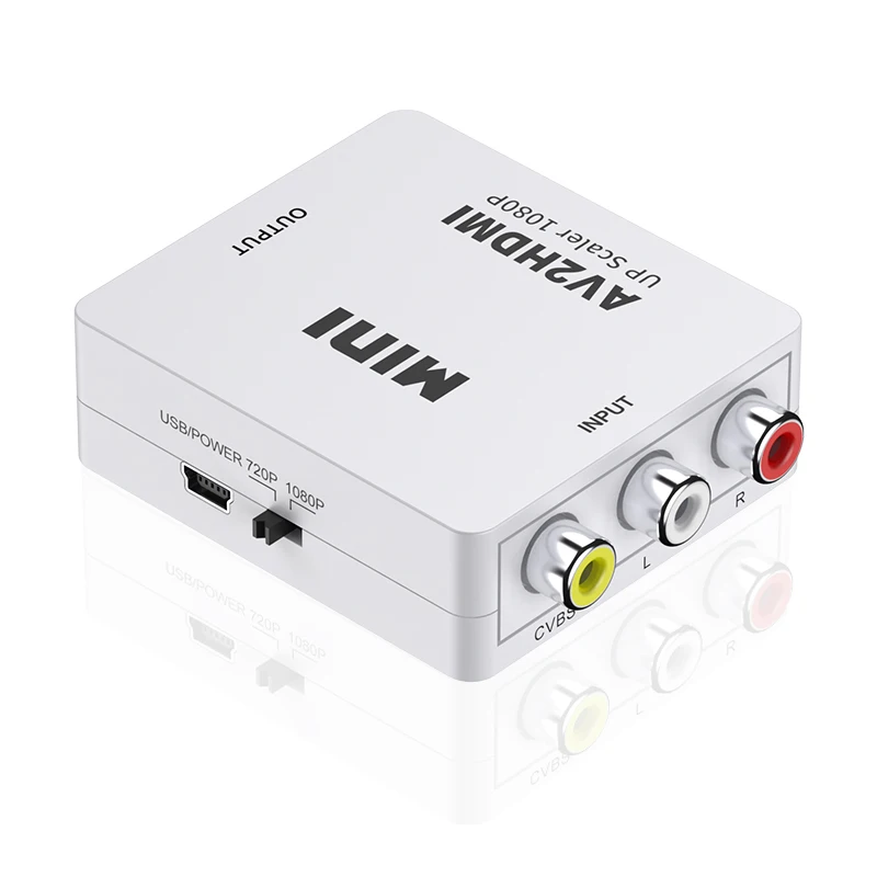 RCA AV to HDMI Converter 1080P Mini RCA Composite CVBS Video Audio Converter Adapter