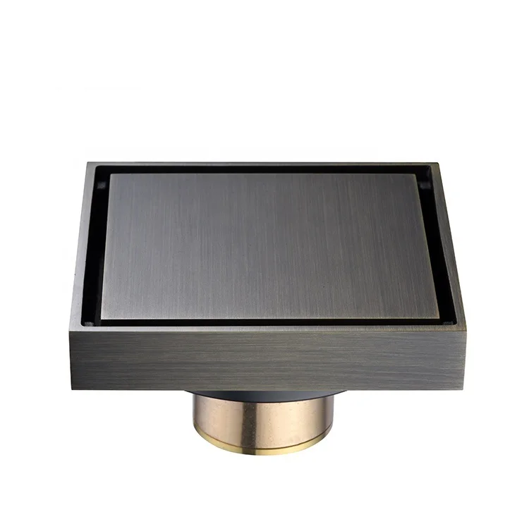 Commercial and residential copper material concealed square 4 inch tile insert floor drain