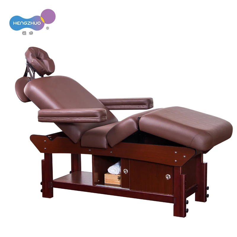 Массажный стол в китайском стиле с выдвижным ящиком регулируемая полная терапия тайская Косметическая кровать деревянная мебель для спа-салона диван-кровать