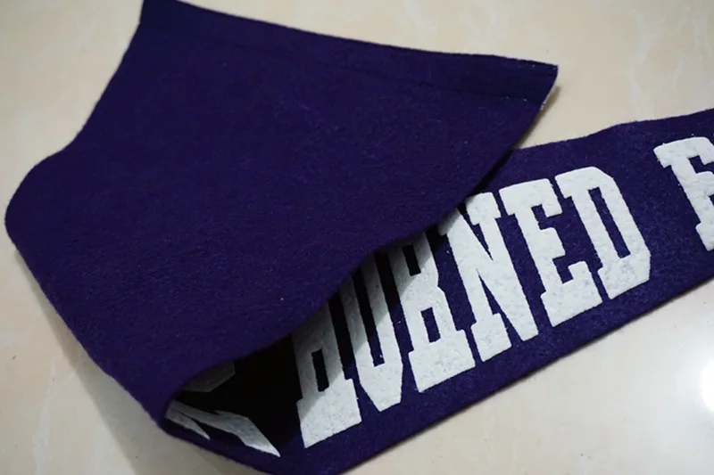 HOT Custom Design  12x30 Sport Felt Banner Hanging Triangle Flag Bunting Pennant with Top  Sleeve and Ribbons