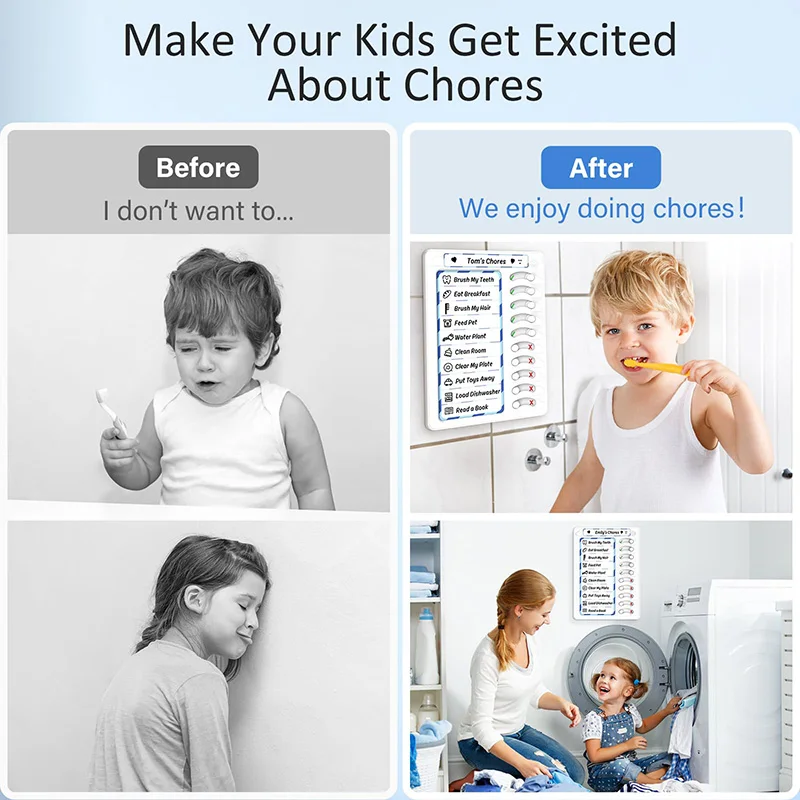 Custom Planning Board Erasable Chore Chart Magnetic Dry Erase Board Kids Chore Board With Slide