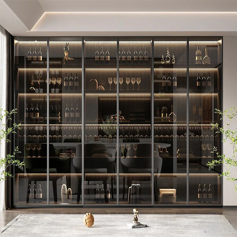 Современная Роскошная гостиная винный шкаф барная мебель из нержавеющей стали винный погреб шкафы