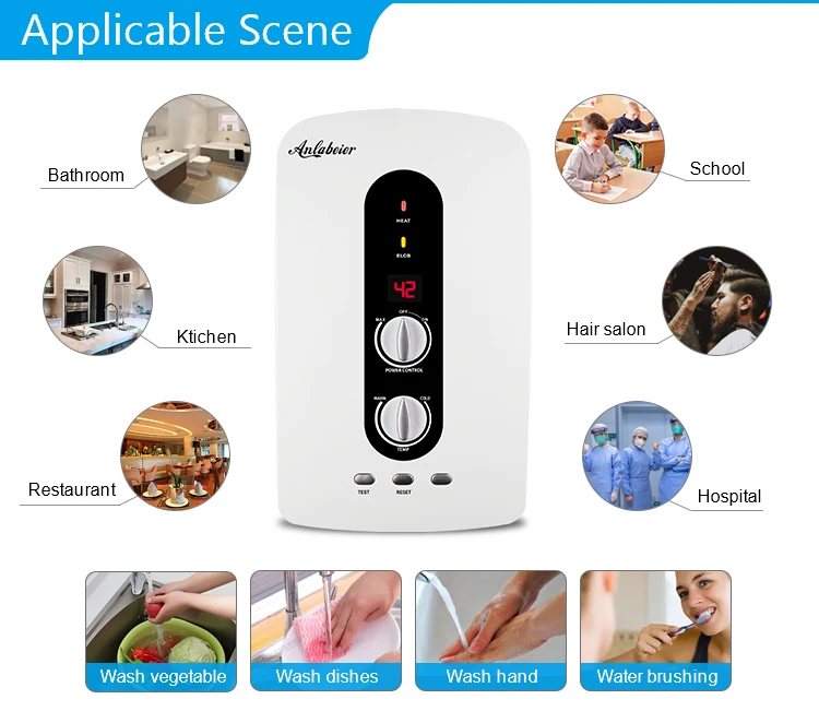 2024 Touch Control Shower With Pressure Pump Home And Kitchen Hot Water Tankless