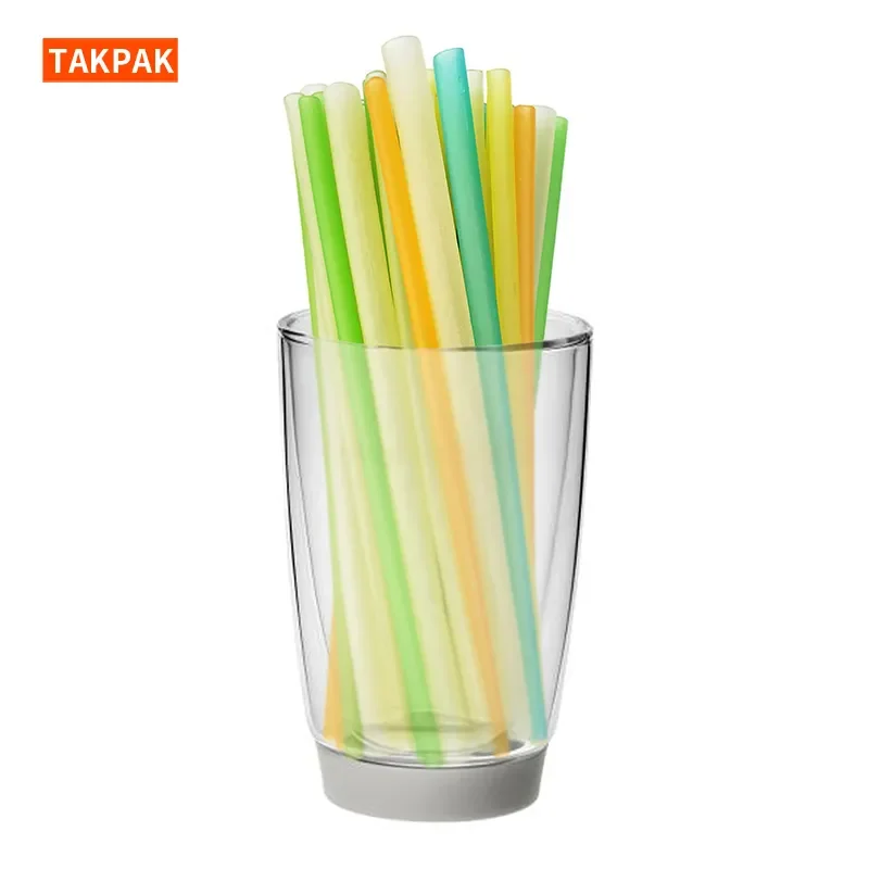 Biodegradable Food Grade Straws Degradable Straw Made Of Corn Starch And Rice Materials Drinking Straw  With Multiple Colors