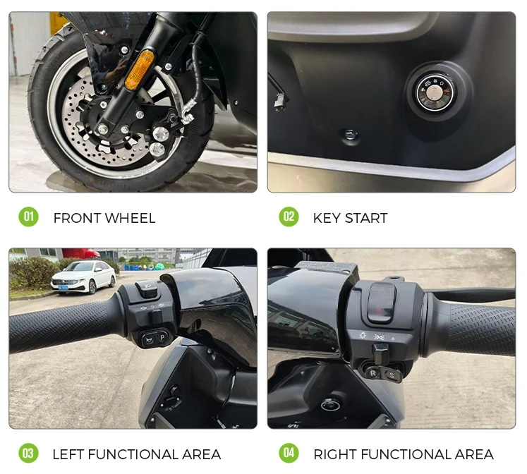 Electric Scooter Motorbikes 30H 1200W 12T 35A 72V /45AH  Electric Motorcycle with Pedals Disc Brake