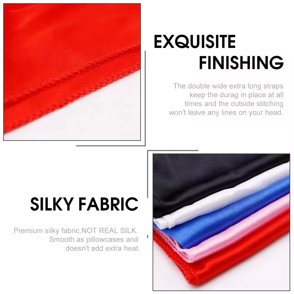 Custom Printed Extra Long-Tail Head Wraps Doo rag Do rag Durags For Men Du Rag Designer Durag