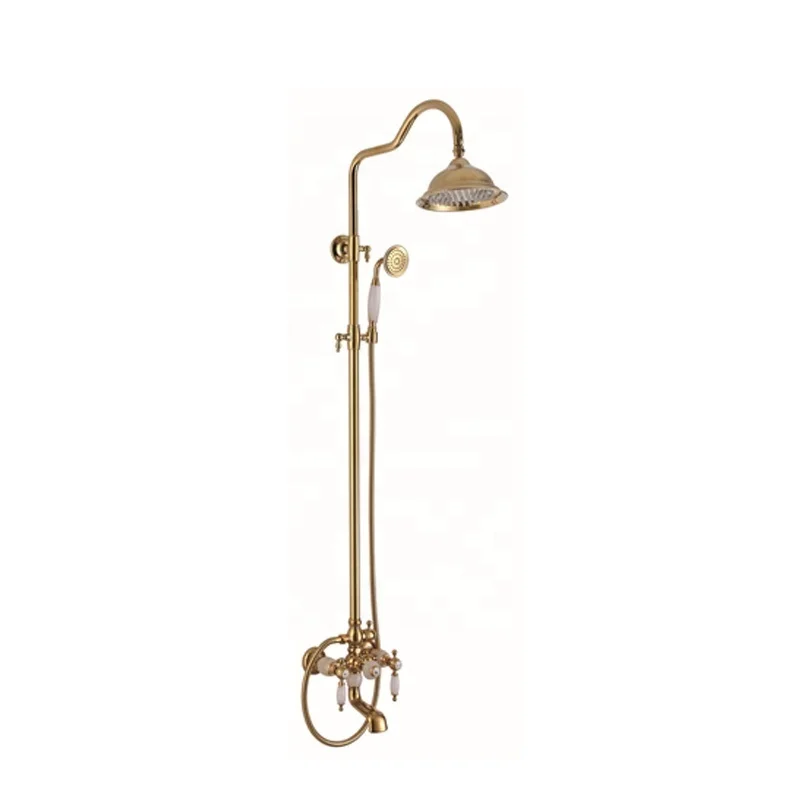 Foshan Factory Brass Rose Gold Shower Chrome Shower Mixer Telephone Hand Shower