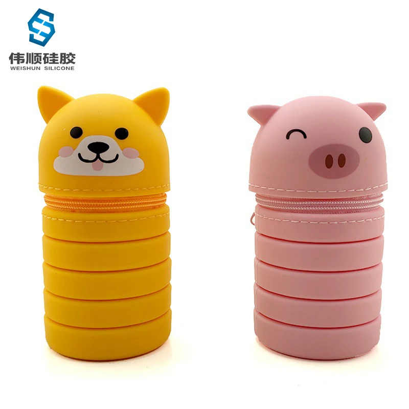 Wholesale Pencil Pouch School Pencil Case Multifunctional Pen Bag Collapsible Silicone Pen Case