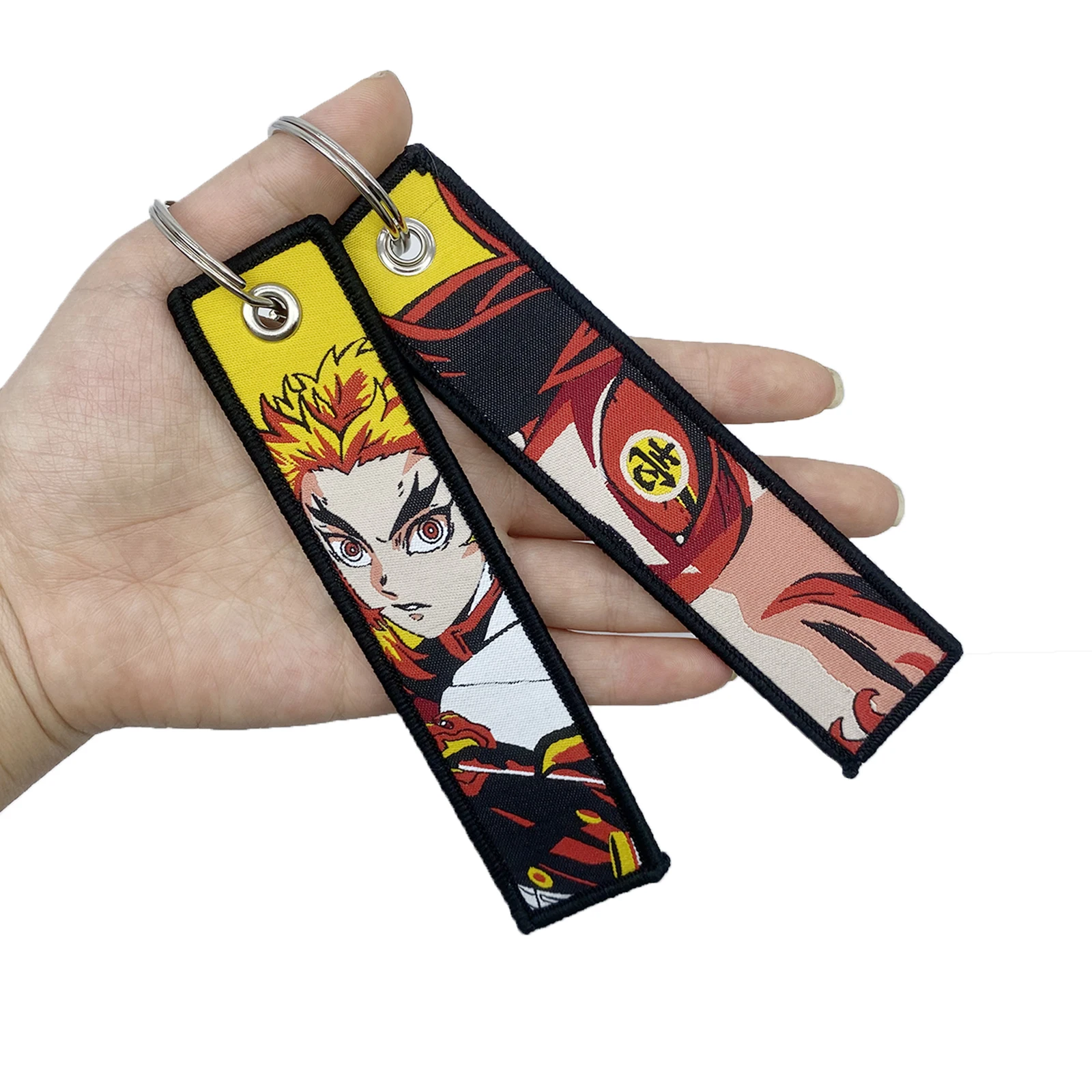 Design High Quality Embroidered Mixed Anime Flight Tag My Hero Academia Neon Pu Tag Keychain for Backpack Bag Decoration