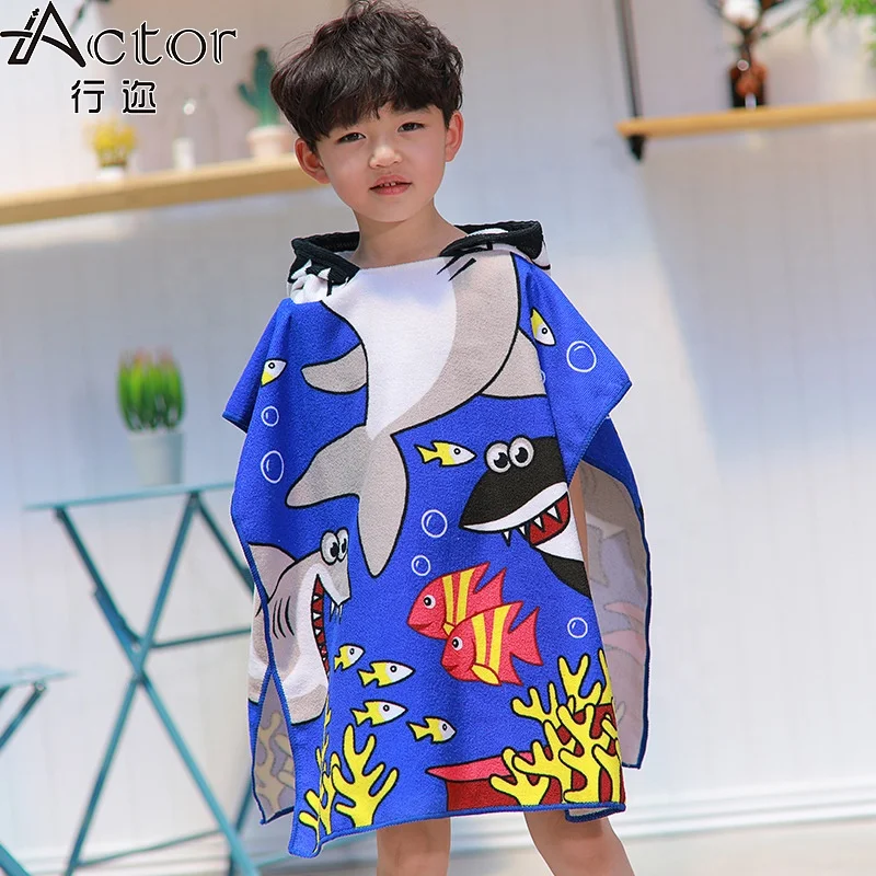 Actor Supplying Beach Towel Printed Baby bath towel Surf Poncho Hooded Bath Beach Towel