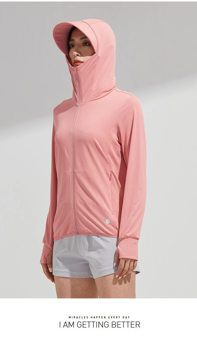 New trendy custom logo women sunscreen shirt hoodie sun block coats Cloak style uv jacket