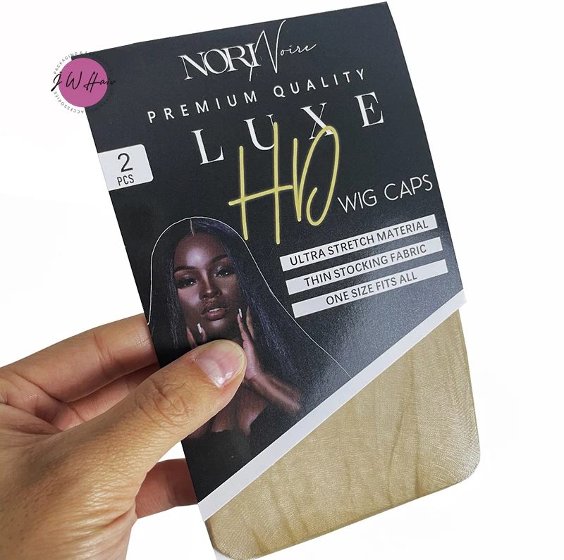 High Quality HD Wig Cap Invisible Lace Cap Custom LOGO Bald Stocking Sheer Cap