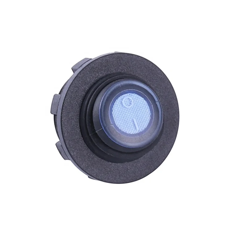 new style Waterproof 12 Volt Blue LED Illuminated SPST Marine Socket Toggle Round Rocker Switch For Ship Panel