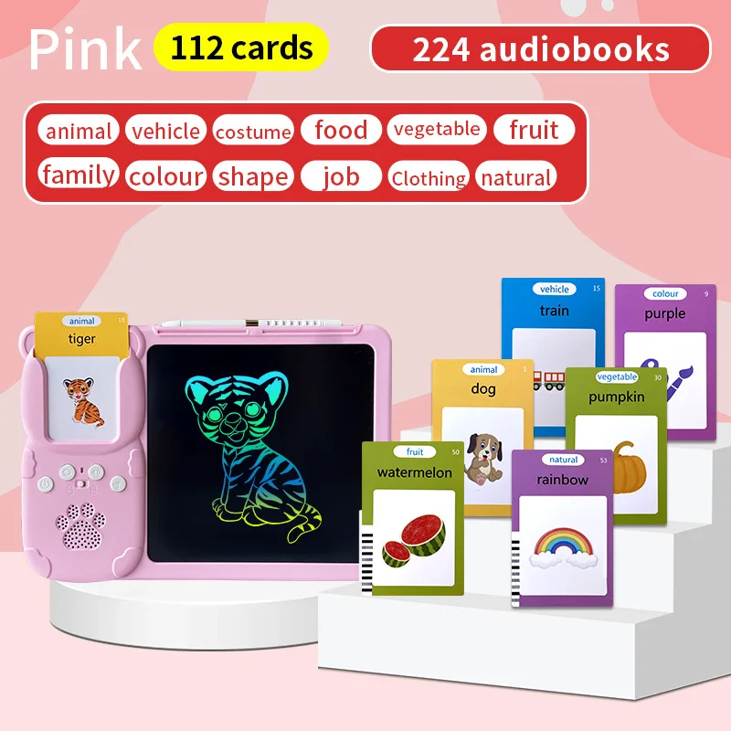 Children LCD Handwriting Tablet Card Drawing Machine Card Insertion Graffiti Drawing Board Puzzle All-in-1 Hand-held Machine