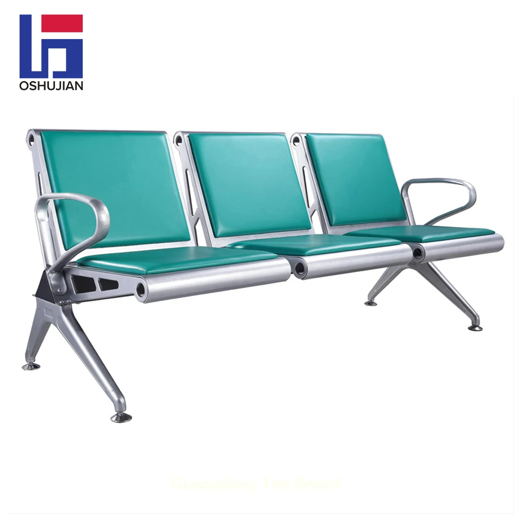 PU leather cushion airport seat hospital clinic beam waiting bench chair