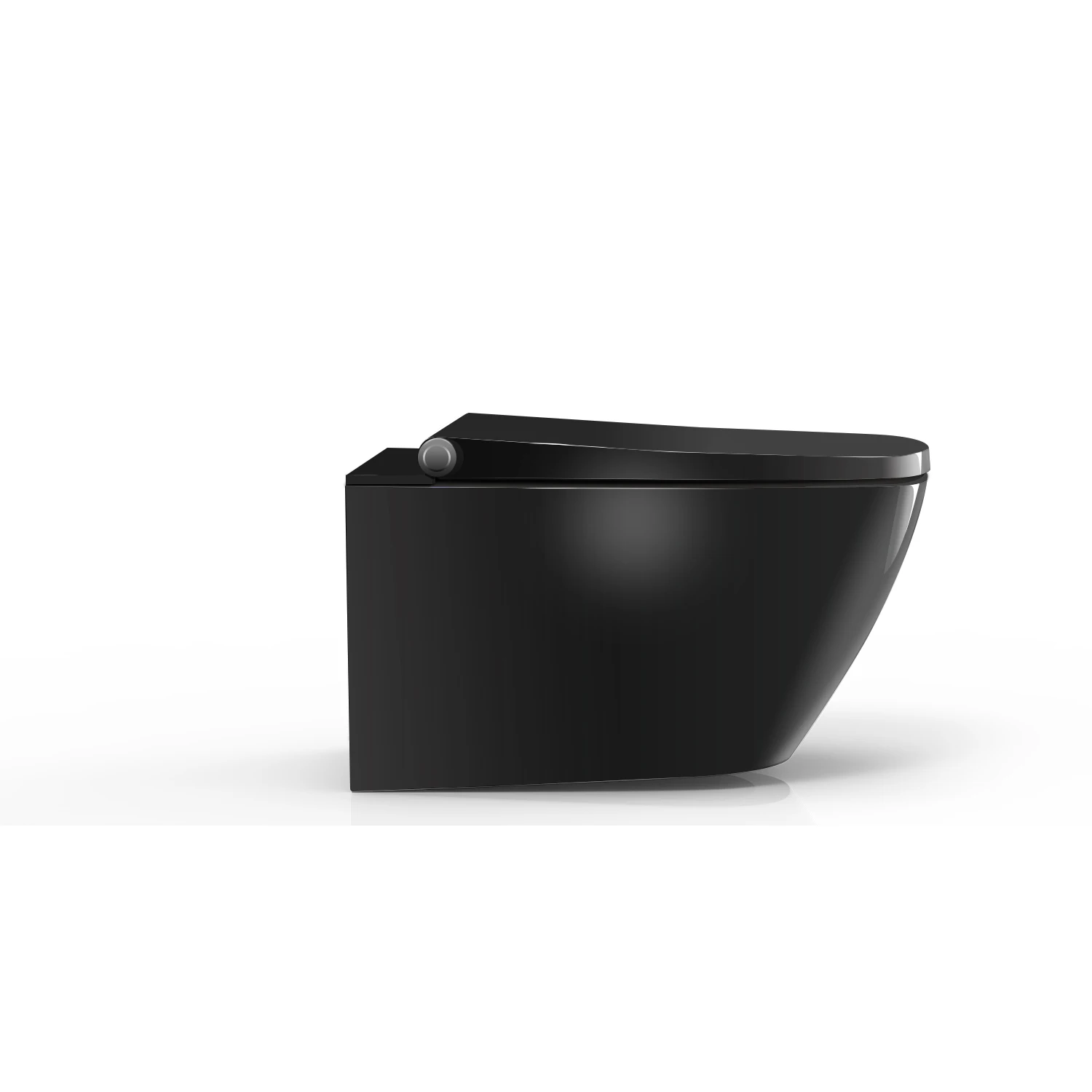 Oceanwell Black Colour Intelligent Toilet Hotel Bathroom Ceramic Wall Mounted One Piece Smart Toilet