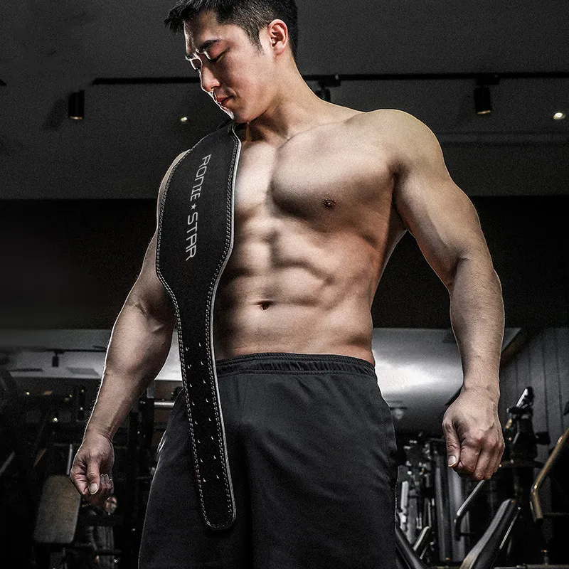 High Quality Gym Belt Custom Logo Back Support Fitness Bodybuilding Leather Weight Lifting Belt Hot cowhide leather belt