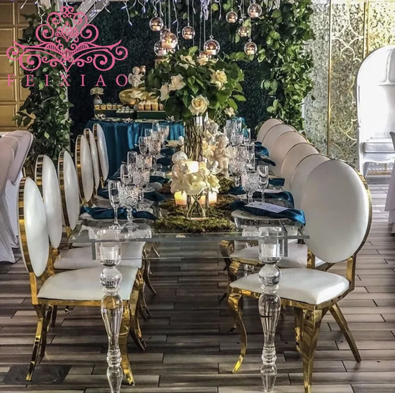 Фошань, оптовая продажа, Свадебный роскошный детский стул с золотой рамкой из нержавеющей стали