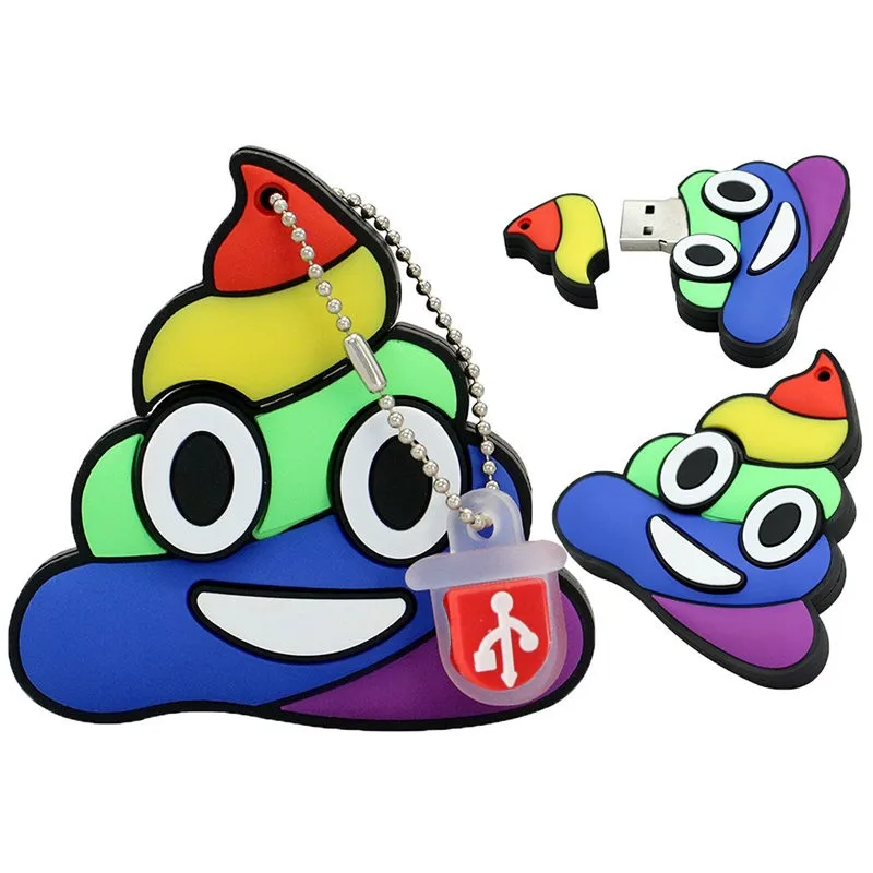 Cheap Funny Flash Drive Shit Shape Cute Memory Sticks for Christmas Gifts PVC pendrive 16gb 32gb Poo Shape cle usb 2.0