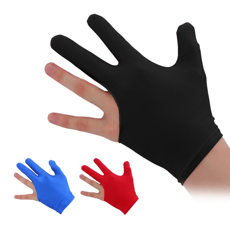 Anti-wear 3 Fingers Open Left Hand Snooker Pool Table Player Billiard Cue Gloves