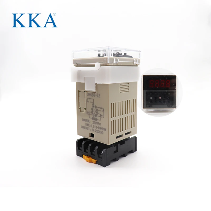 Digital Programmable Time Relay Switch Timer DH48S-2Z DH48S 0.01s-99h 99M on Delay 8 Pins Epoxy Delixi Electric Time Relay KKA