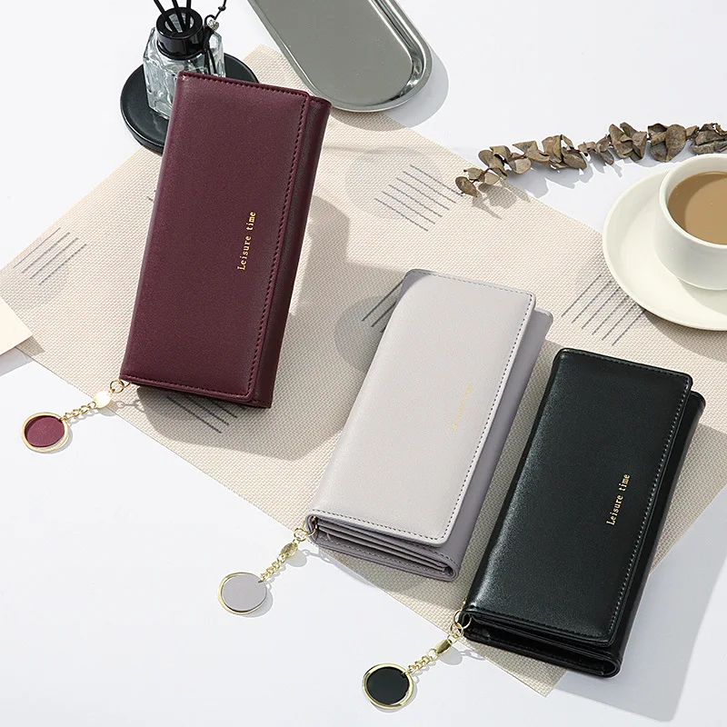 Hot New clutch wallet Korean version long three-fold handbag wholesale ladies card wallets leather