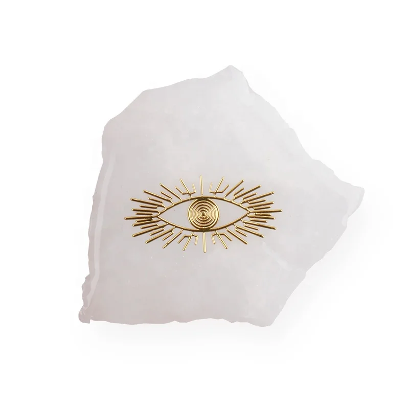 GMC65 All-Seeing Eye Rough Selenite Piece Block Wholesale Natural Crystal Stone