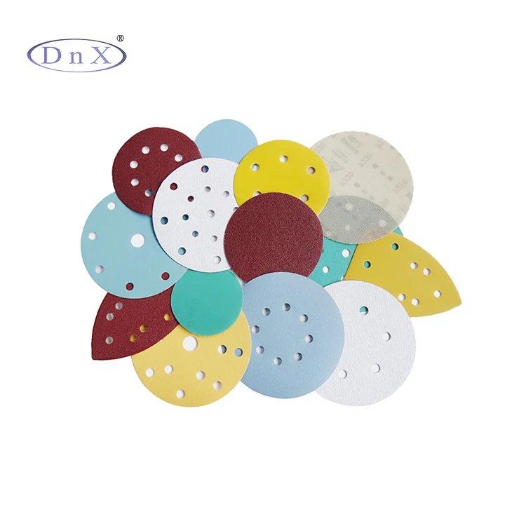 125mm 5 Inch Red 8 Holes Abrasives Discs 150mm 6 Inch Hook and Loop Sanding Disc 120 Grit Sandpaper Sander Round Sand Paper