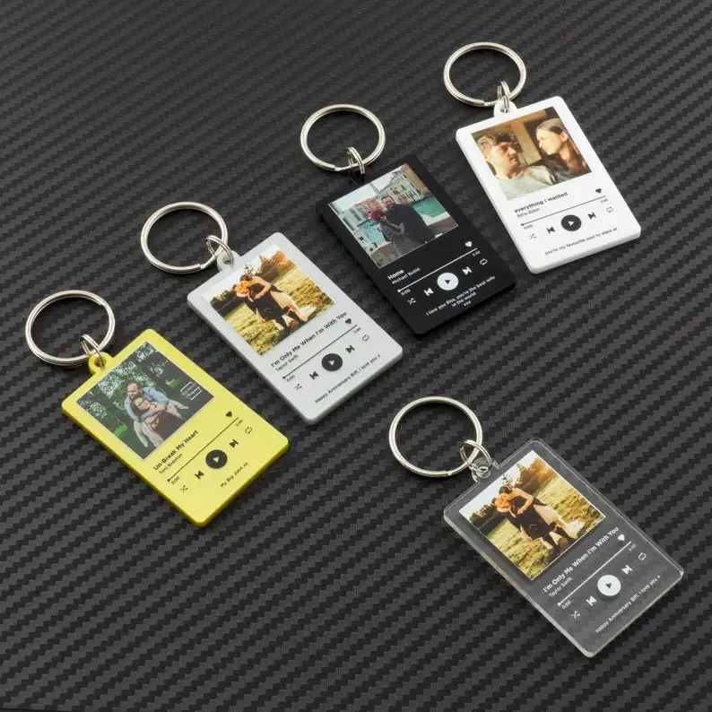 Custom Music Keychain Acrylic Keychain Lyrics Keyring Gift Souvenir School Bag Pendant Design Fashion Key Chain