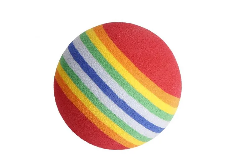 Red Rainbow Cat Toy Balls Soft EVA Foam Toys Small Dogs Puppies Toy Balls Chase Quiet Play Sponge Ball