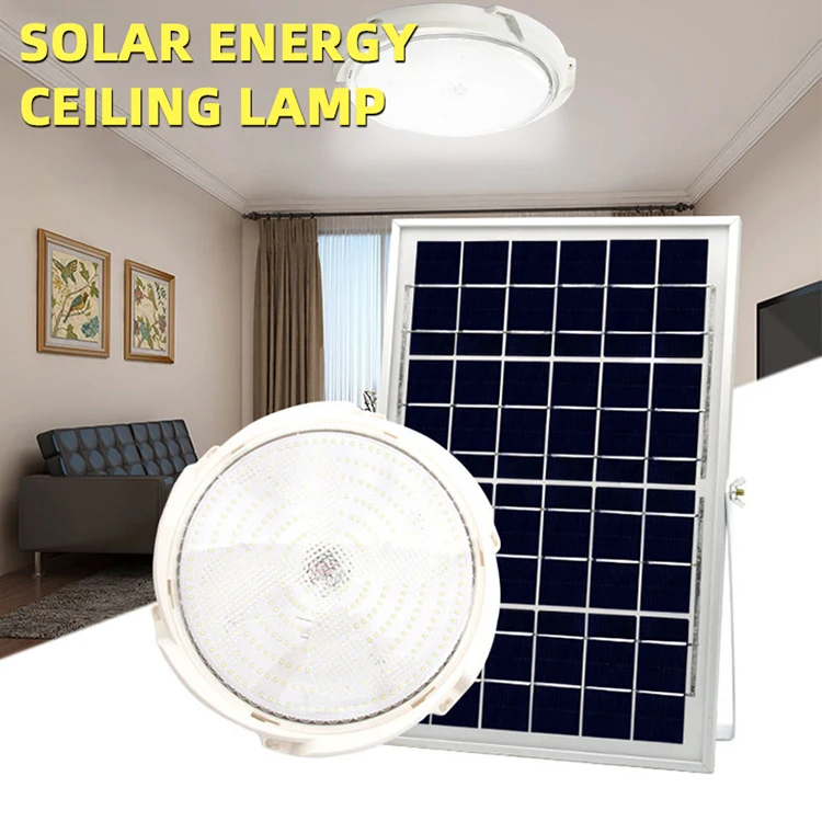 High Brightness Outdoor Indoor Round Solar Ceiling Lamp Waterproof Ip67 25w 50w 100w 200w 300w 500w Led Solar Ceiling Light
