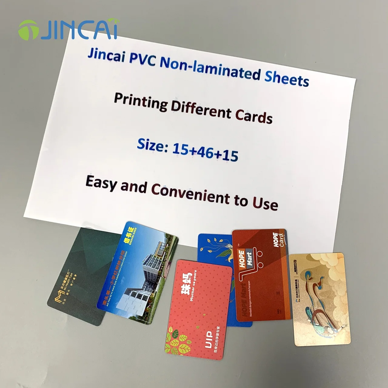 Профессиональный поставщик JINCAI оптовая продажа струйная печать чистый белый пластиковый ПВХ мгновенный лист Индивидуальный размер для ID