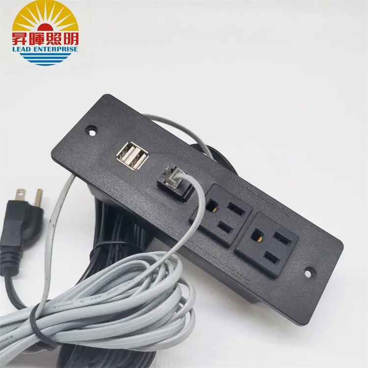 2021 Hot Power Us Wall Folding Socket Outlet 2 Usb Port Charging Station For Desk