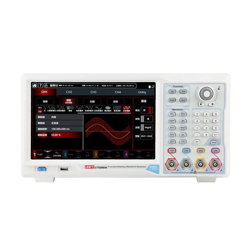 UNI-T UTG9604I Function Arbitrary Waveform Generator Signal Source 4 Channels 600MHz 16bits Frequency Meter 2.5GSa/s  64Mpts