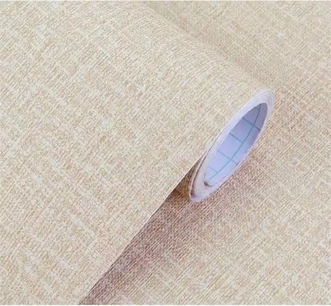 Plain Wallpaper Peel and Stick Fabric Cloth Pattern Solid Color Wall Sticker for Interior Home Wall Decoration