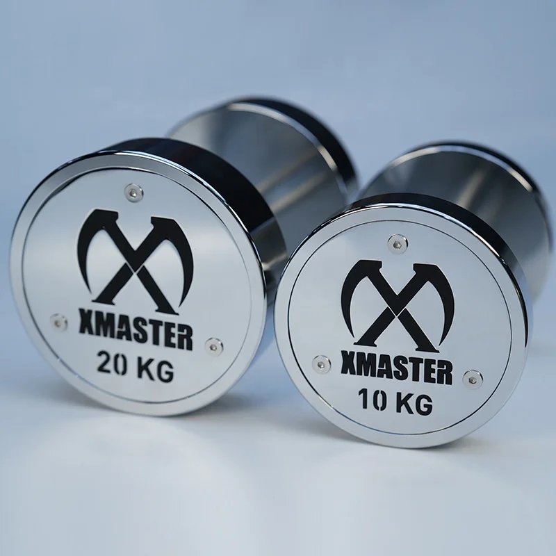 Chrome Steel Dumbbell Set in KGS