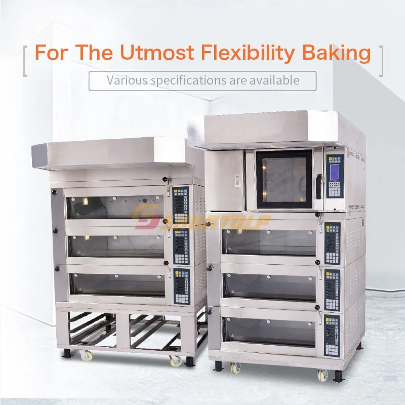 
Factory hot sell European style 3 deck 9 tray ovens bakery Biscuit cupcake pound cake and sandwich bread baking oven deck oven 