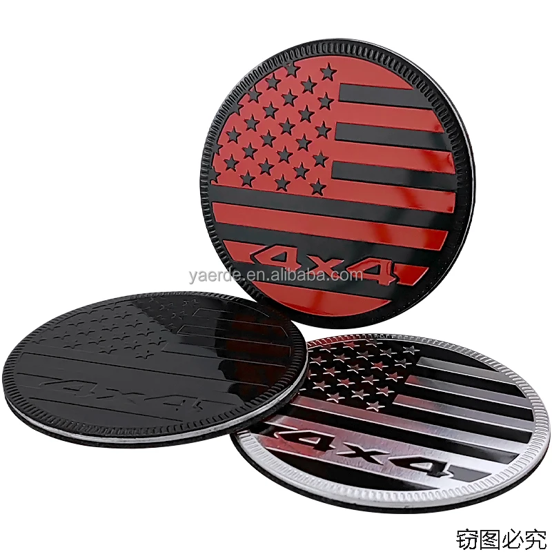 4X4 zinc alloy american flag car emblem Manufacturers customize car stickers with superglue personality and beauty
