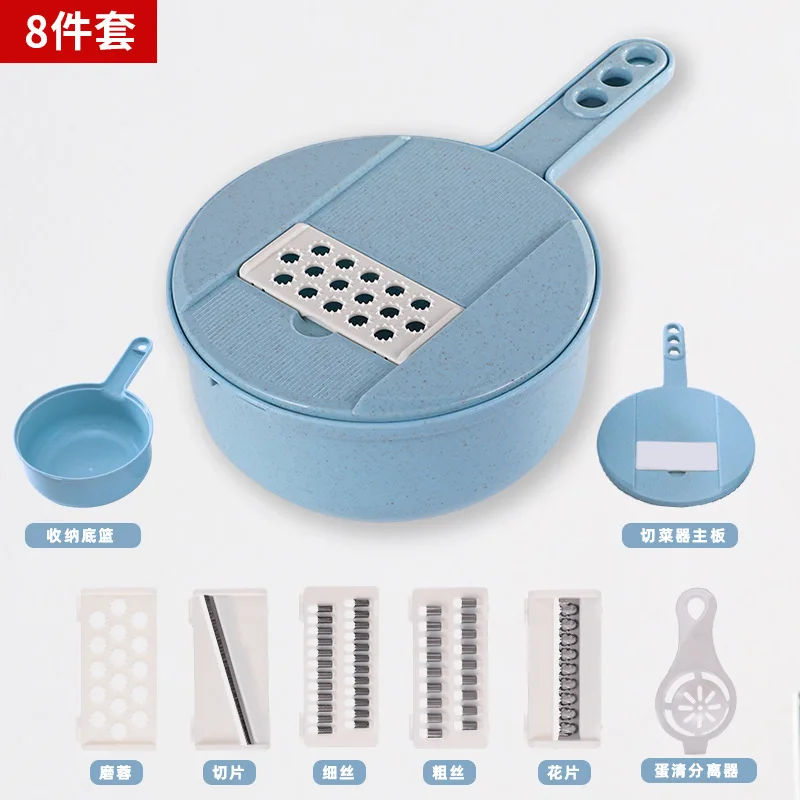 8 in 1 12 in 1 Vegetable Slicer Vegetable Cutter machine with Colander Basket Multifunctional Vegetable Chopper