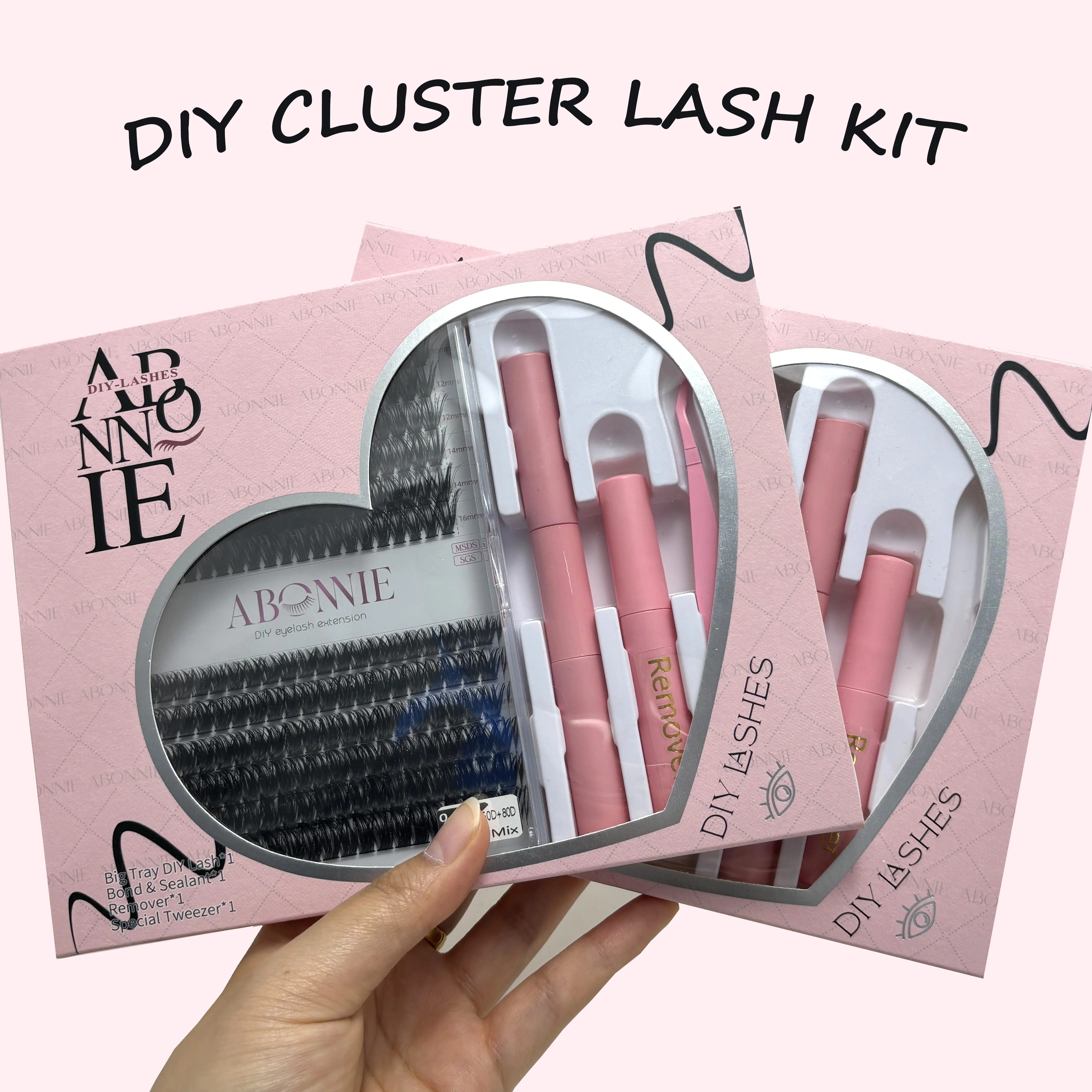 Wholesale Segment Lash Mink Individual Eyelash Cluster Diy Lash Extension Kit Bond And Seal Private Label Diy Cluster Lashes Kit