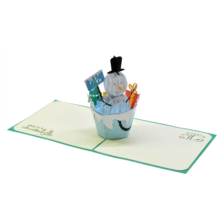 Best Selling Wholesale Price Snow Man Decoration And Gift Laser Cut Paper Greeting Cards supplier from Viet Nam